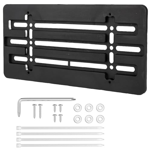 RED WOLF حامل لوحة الترخيص الأمامي RED WOLF يناسب 2000-2025 GMC سييرا يوكون شيفروليه سيلفرادو مجموعة تركيب لوحة الترخيص الأمامية والخلفية مع مجموعة التثبيت - Image 1