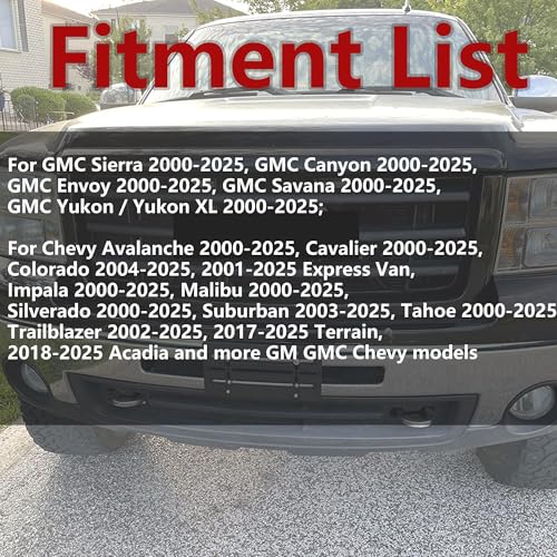 RED WOLF حامل لوحة الترخيص الأمامي RED WOLF يناسب 2000-2025 GMC سييرا يوكون شيفروليه سيلفرادو مجموعة تركيب لوحة الترخيص الأمامية والخلفية مع مجموعة التثبيت - Image 5