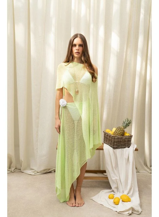Bohemai Vieste Asymmetrical Thin Green Knit Crop.