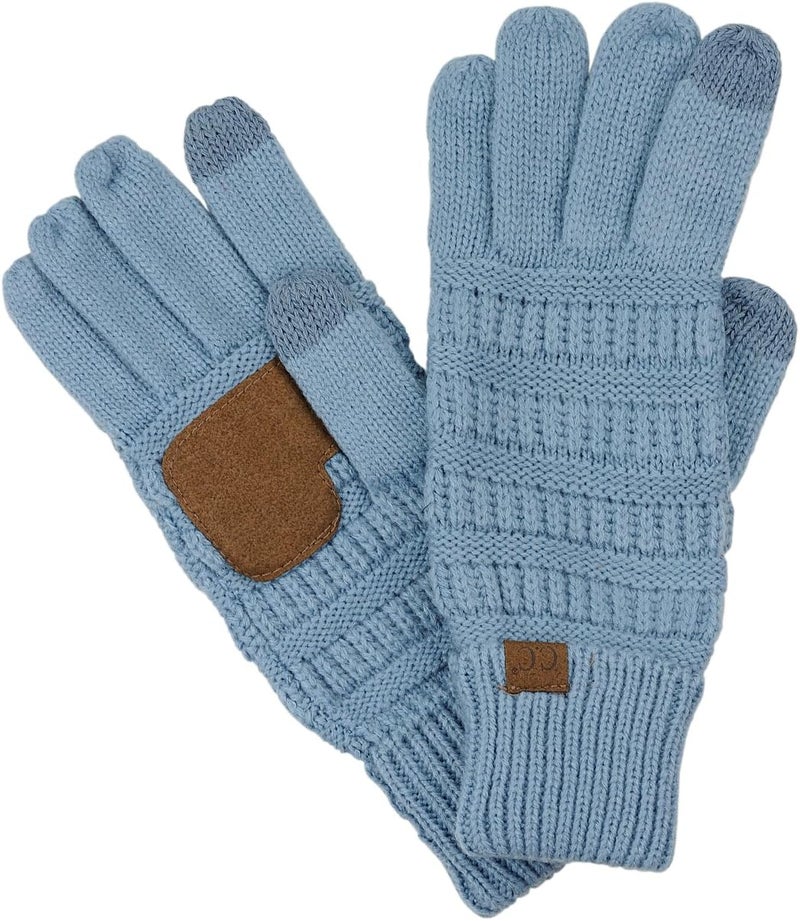 Cc Unisex Cable Knit Winter Warm Anti-Slip Touchscreen Texting Gloves - Image 1