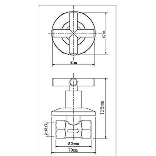 Weirun Shower Shut Off Valve,Water Flow Control Valve Straight Replacement Part Concealed with Cross Handle Shut off Valves Water Pressure Regulator,Bathroom Shower Pipe Valve 1Pcs, Chrome - Image 2