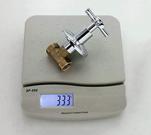 Weirun Shower Shut Off Valve,Water Flow Control Valve Straight Replacement Part Concealed with Cross Handle Shut off Valves Water Pressure Regulator,Bathroom Shower Pipe Valve 1Pcs, Chrome - Image 4