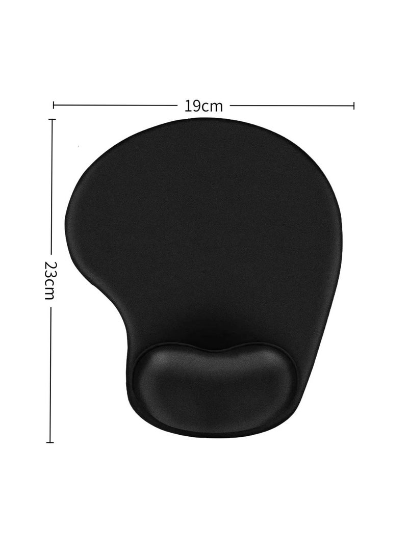 Ergonomic Memory Foam Wrist Support Mouse Pad, Smooth Lycra Fabric Non Slip Rubber Base Comfort Curved Mouse Mat for Office Laptop PC Daily Gaming Work - Image 4