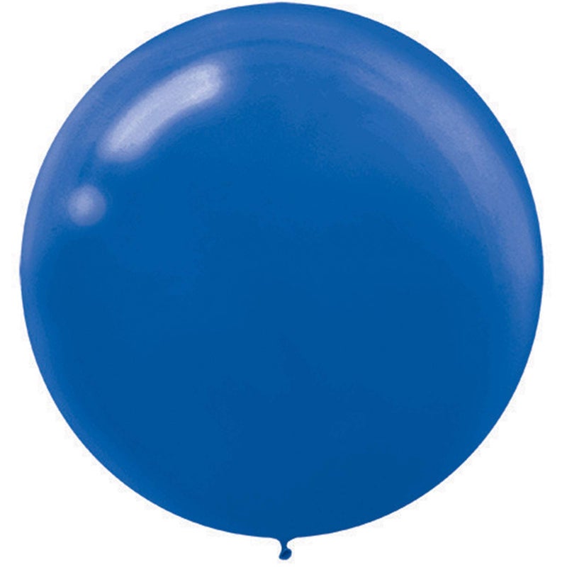amscan 1159101 Perfect Round Latex Balloons Bright Royal Blue 4ct One Size