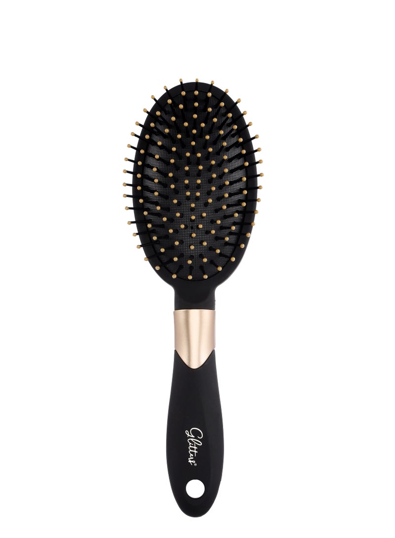 Glitters Hair Brushes for Men Women, Hole Design Hair Blow Drying Styling Brush Curve Brush Barber Brush for Long, Thick, Thin, Curly Hair, Slicked-back Hair - Image 1