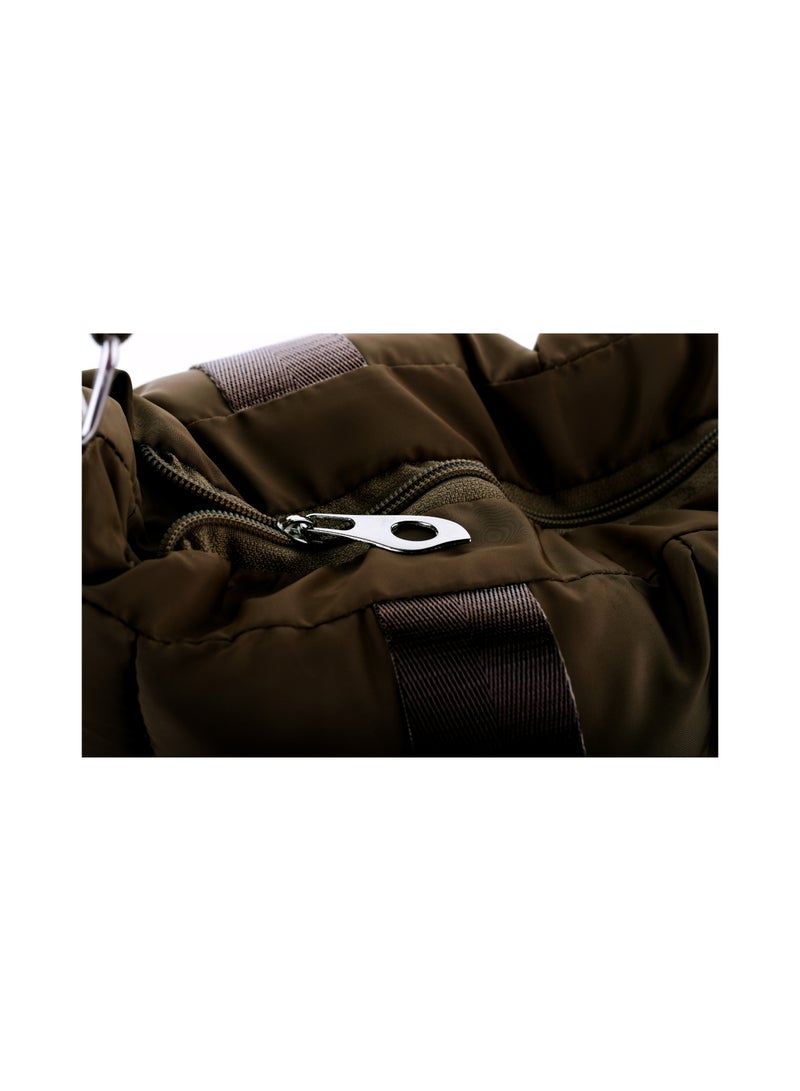 B.S COLLECTION Large capacity waterproof soft quilted shoulder bag and crossbag for women - Brown  - Image 5