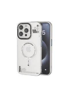 Mezone Tech iPhone 15 Pro Matte MagSafe Case, Shockproof & Anti-Yellowing Phone Case Reinforced Corners with Airguard, White  - Image 1
