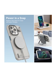 Mezone Tech iPhone 15 Pro Matte MagSafe Case, Shockproof & Anti-Yellowing Phone Case Reinforced Corners with Airguard, White  - Image 3