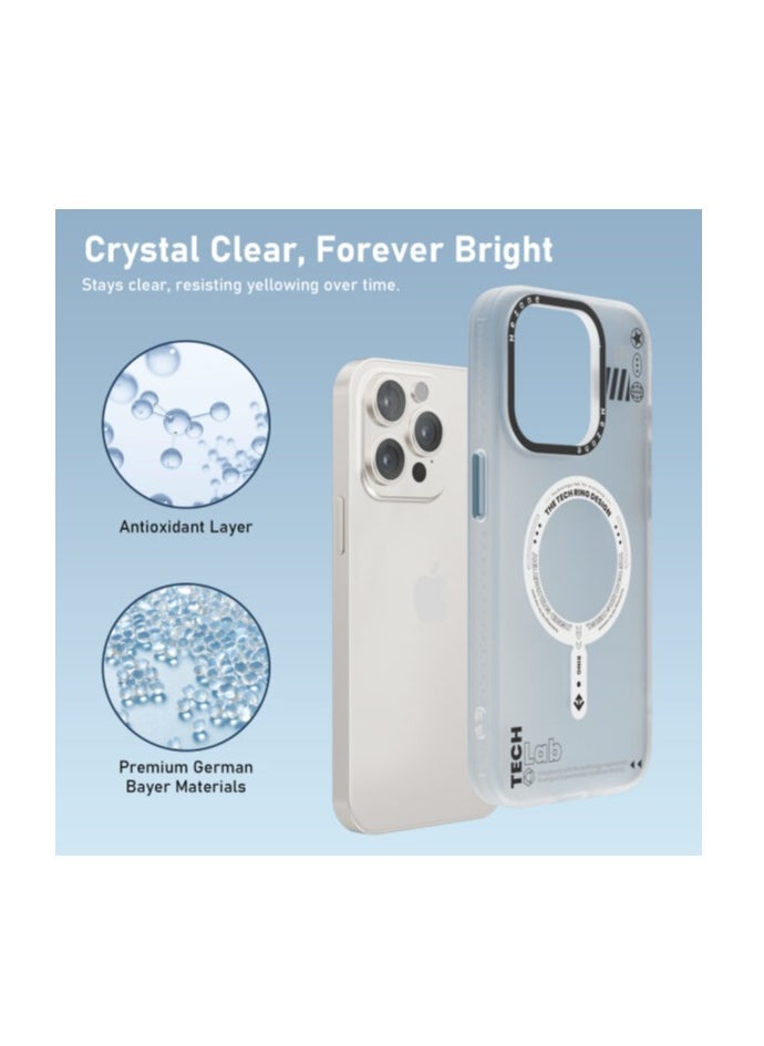 Mezone Tech iPhone 15 Pro Matte MagSafe Case, Shockproof & Anti-Yellowing Phone Case Reinforced Corners with Airguard, White  - Image 5