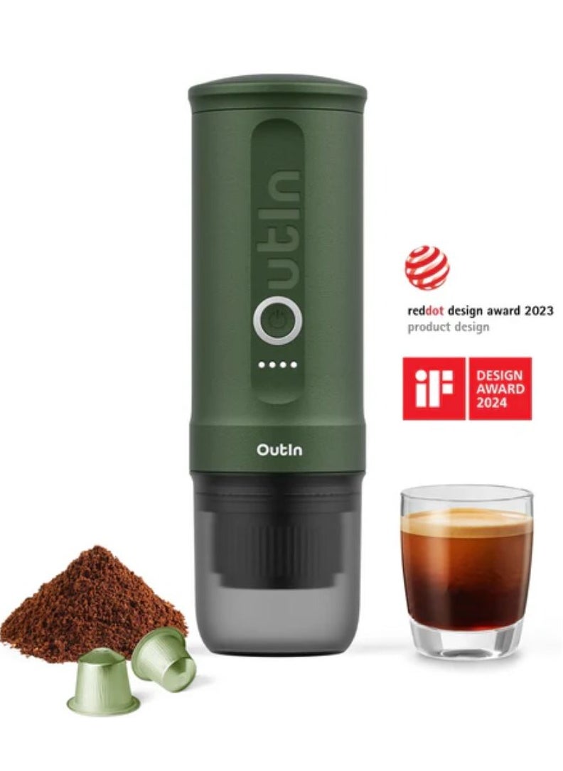 Outin - Outin Nano Portable Espresso Machine- Forest Green - Image 1