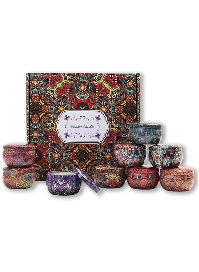 Beauenty 9 Pack Scented Candles Set, 27oz 180 Hours Long Lasting Soy Wax Portable Travel Aromatherapy Candles for Mother, Women, Scented Candle Gift Set Aromatherapy Candle less with Soy Wax - Image 1