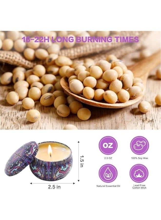 Beauenty 9 Pack Scented Candles Set, 27oz 180 Hours Long Lasting Soy Wax Portable Travel Aromatherapy Candles for Mother, Women, Scented Candle Gift Set Aromatherapy Candle less with Soy Wax - Image 2