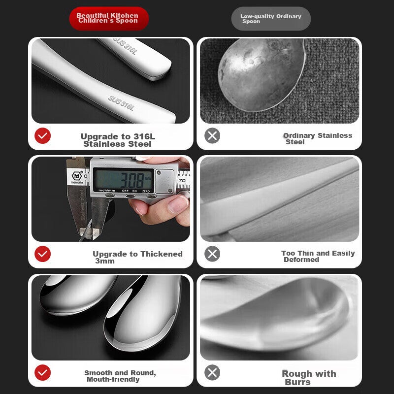 MAXCOOK 316L الفولاذ المقاوم للصدأ شوربة مغرفة ملعقة ، كبيرة جولة القاع تقديم ملعقة الأرز ملعقة شوربة ملعقة ، 2-قطعة مجموعة MCCU3325 - Image 3