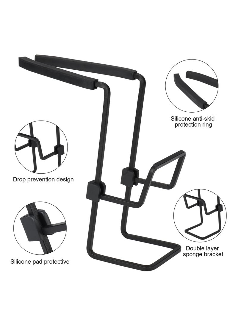 KASTWAVE Sink Caddy Sink Sponge Holder Hanging, Kitchen Faucet Rack Holder Shower Tray Painted Iron 2-Tier Sponge Drain Rack with Sponge Wipe, Kitchen Sink Organizer for Hanging, Black - Image 3