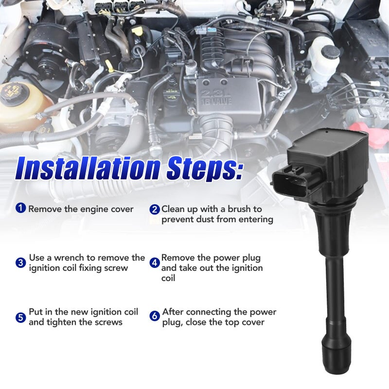 LCWRGS Ignition Coil Packs Fits for Nissan Altima Sentra Rogue Versa Infiniti FX50 QX60 2007 2008 2009 2010 2011 2012 Coils 2.5 2.0 1.8 L4 Replaces# UF549, Set of 6 - Image 5