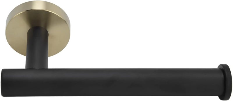 Wall Mounted Toilet Paper Holder, 304 Stainless Steel Tissue Roll Holder with Black and Gold Finish, Rust Bathroom Toilet Paper Bracket for - Image 4
