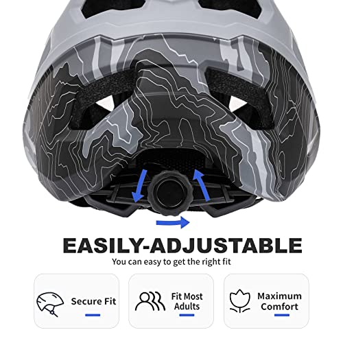 BATFOX Bike Helmet Mountain Bike Helmets for Men Women Adults MTB Bicycle Cycling BMX Bike Helmet(Gray,L(55-59CM)) - Image 3