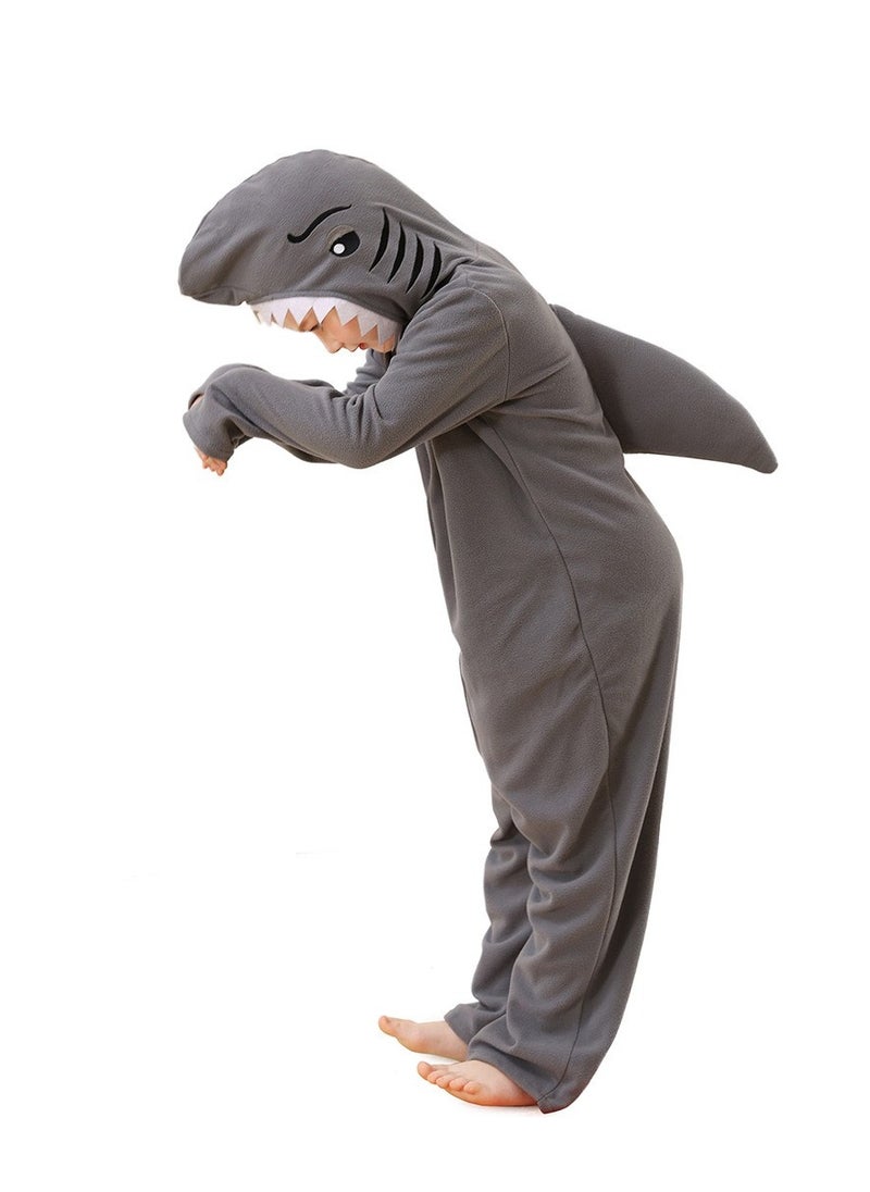 xppier - Shark Costume for Kids and Toddlers, Halloween Costume for Kids, Animal Costumes for Kids, Hooded Jumpsuit Animal Outfit for Cosplay Costume Party, Birthday, Photo Shoot, 8-10 Years - Image 1