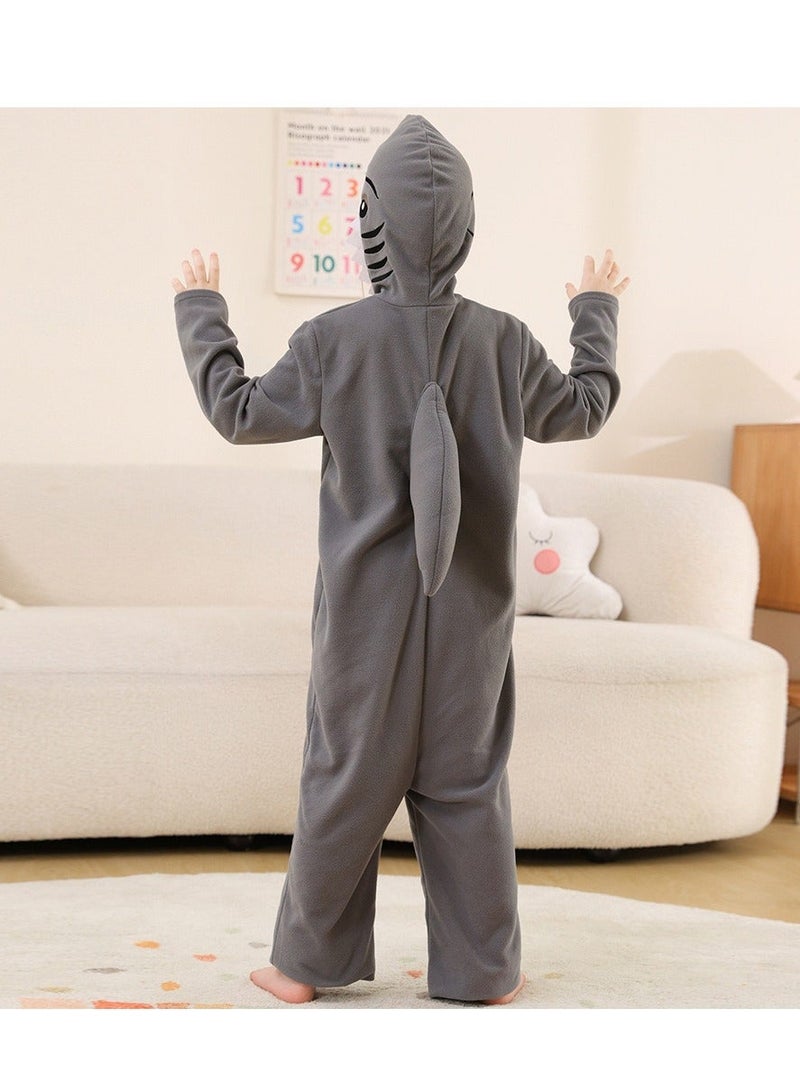 xppier Shark Costume for Kids and Toddlers, Halloween Costume for Kids, Animal Costumes for Kids, Hooded Jumpsuit Animal Outfit for Cosplay Costume Party, Birthday, Photo Shoot, 8-10 Years - Image 4