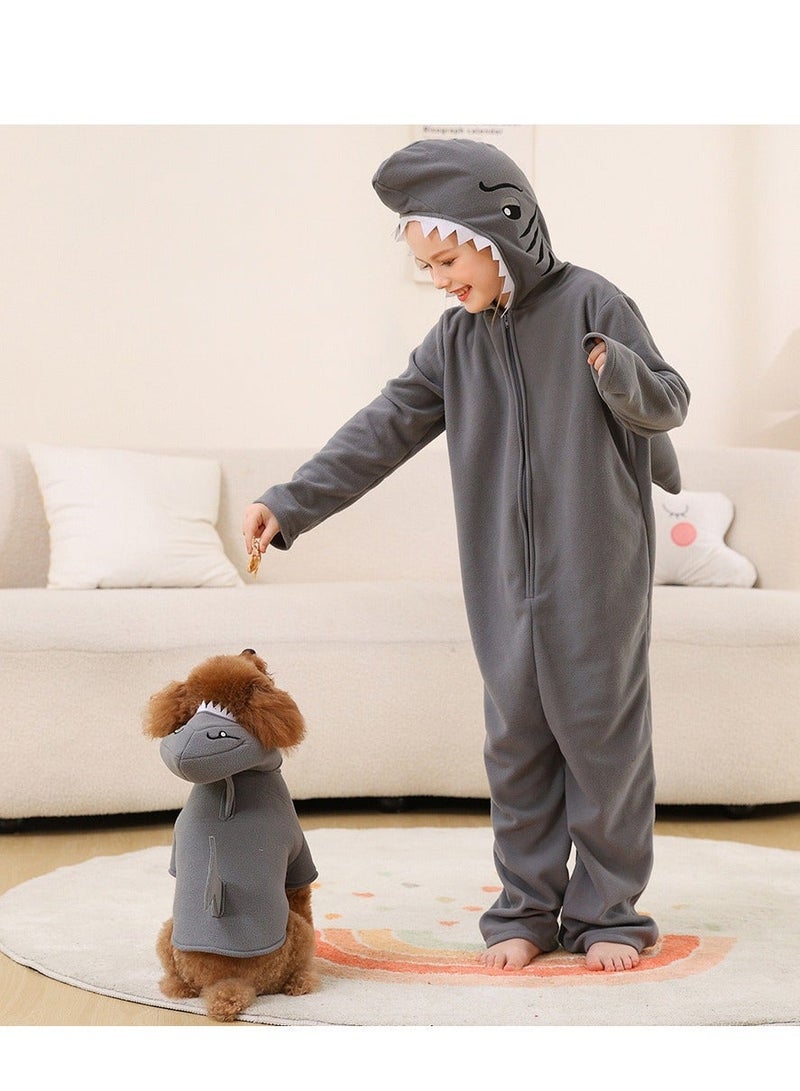 xppier Shark Costume for Kids and Toddlers, Halloween Costume for Kids, Animal Costumes for Kids, Hooded Jumpsuit Animal Outfit for Cosplay Costume Party, Birthday, Photo Shoot, 8-10 Years - Image 5