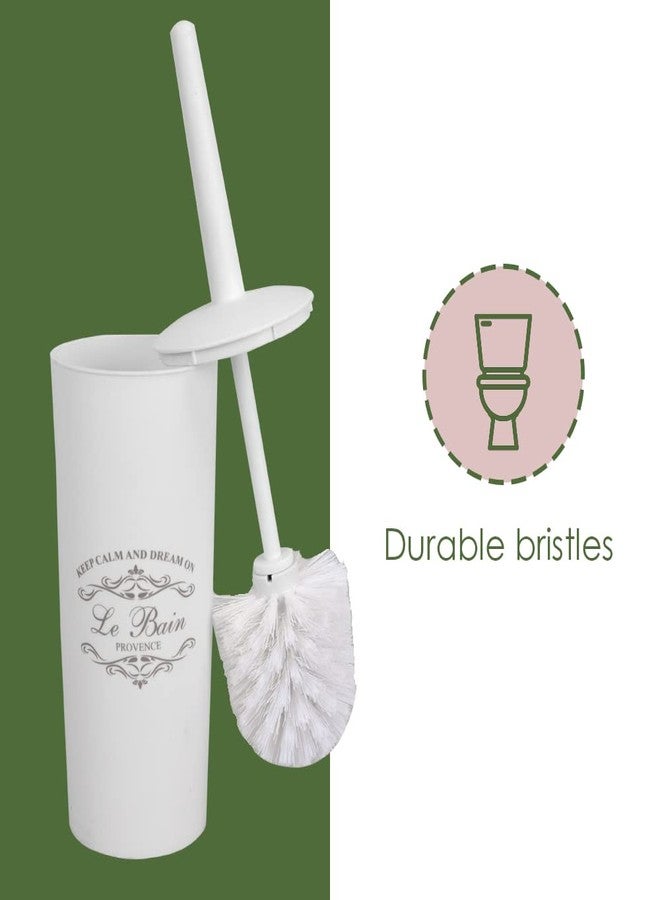 Home Basics 7-Piece Paris Bathroom Set (White), By Home Basics | Made From Plastic | Includes Tumbler, Toothbrush Holder, Soap Dish, Lotion Dispenser, Cotton Ball Holder, Toilet Brush Holder, and Wastebasket - Image 3