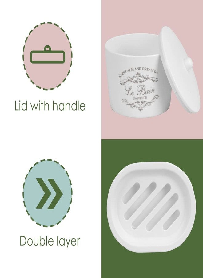 Home Basics 7-Piece Paris Bathroom Set (White), By Home Basics | Made From Plastic | Includes Tumbler, Toothbrush Holder, Soap Dish, Lotion Dispenser, Cotton Ball Holder, Toilet Brush Holder, and Wastebasket - Image 2