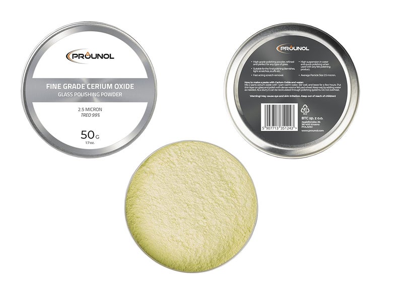 Prounol Cerium Oxide 50g Fine Grade Glass Polishing Solution Powder TREO 99% 2.5 microns - Image 4
