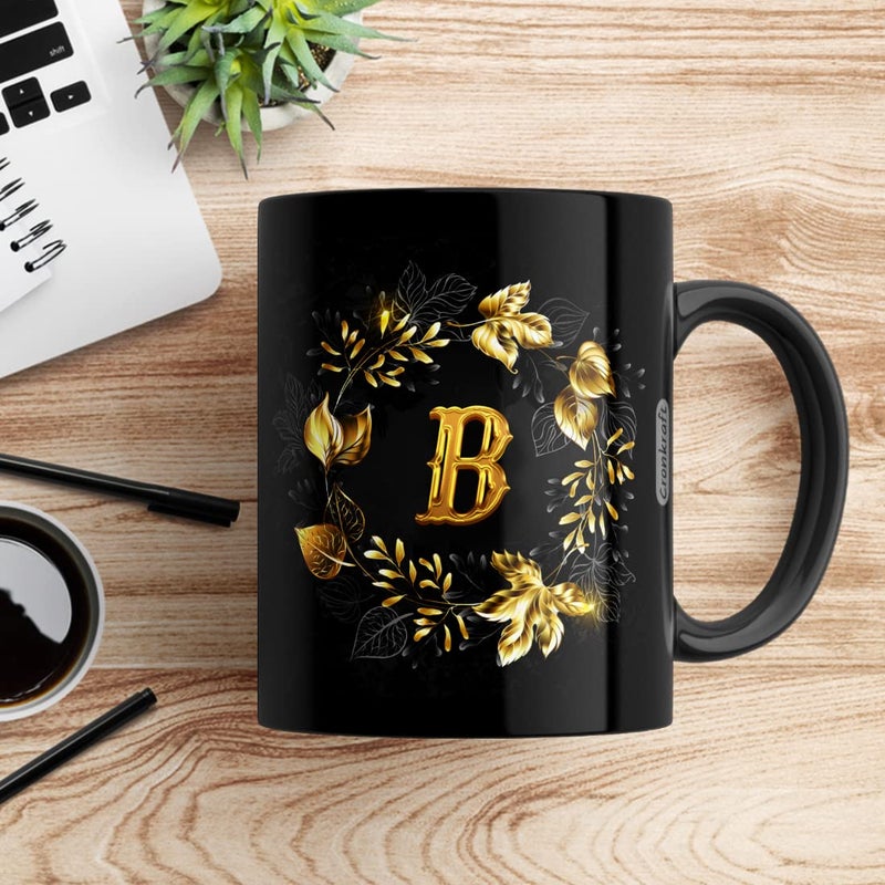 Cronkraft Creative Golden Alphabet Letter B Printed Mug KeychainGift for LoveBirthdayWife Husband Girlfriend BoyfriendKidsBrother LoveValentines Day and Anniversary - Image 5
