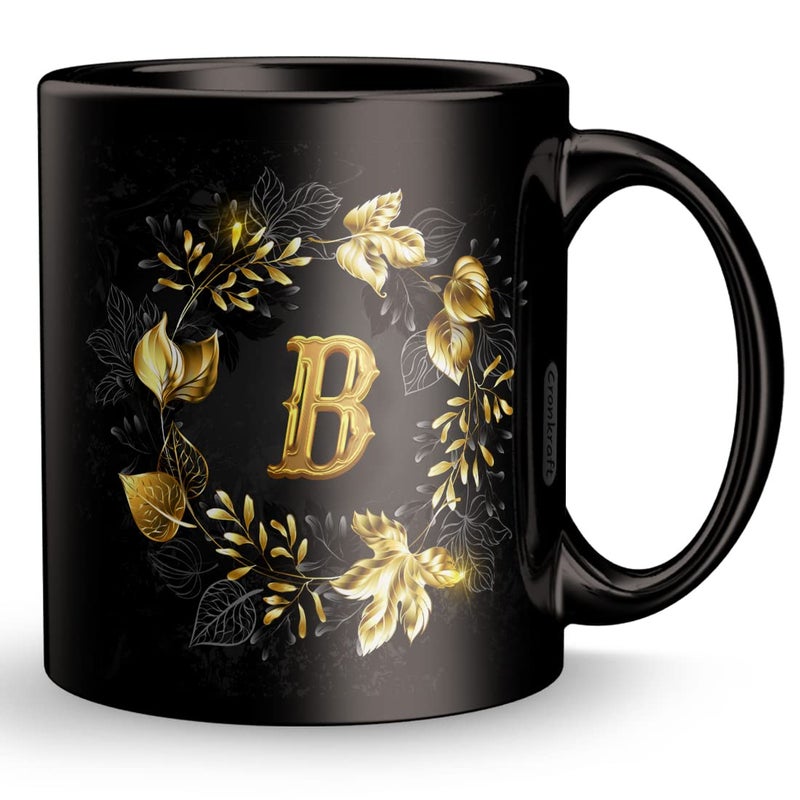 Cronkraft Creative Golden Alphabet Letter B Printed Mug KeychainGift for LoveBirthdayWife Husband Girlfriend BoyfriendKidsBrother LoveValentines Day and Anniversary - Image 4