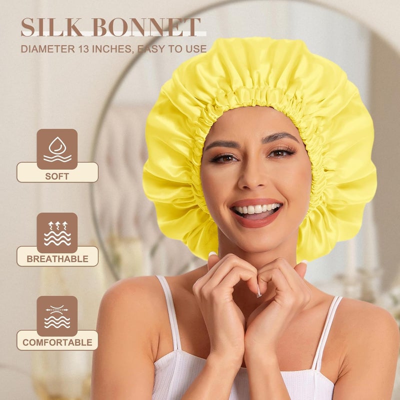 Edoneery Satin Bonnet Silk Bonnet Hair Bonnet For Sleeping Satin Bonnet For Hair Bonnets For Women Silk Bonnet For Natural Hair - Image 2