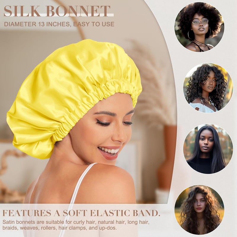 Edoneery Satin Bonnet Silk Bonnet Hair Bonnet For Sleeping Satin Bonnet For Hair Bonnets For Women Silk Bonnet For Natural Hair - Image 3