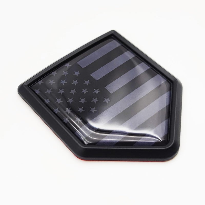 Overdecor Black US American Flag Decal Stickers Car Emblem USA Car Accessories Decorations Shield Flag Sticker Decals for Cars Truck Vehicles 2 Pack