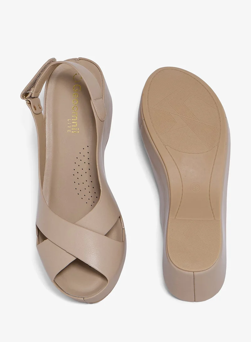 Geoomnii BEIGE Geoomnii Comfort Slide Sandals for Women – Cushioned Slip-On Casual Sandals for Daily Wear, Home, Travel & Walking for Women | Best Price UAE