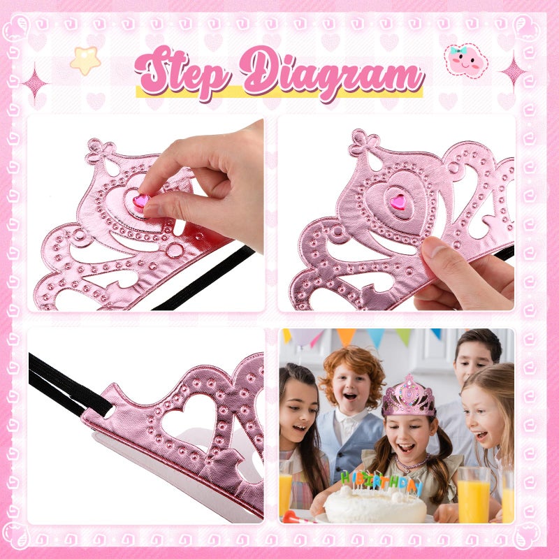 Yaomiao 44 Pcs Birthday Foam Crowns for Kids Princess Tiaras King Hat Bulk Diamond Sticker Kits for Crown Party Supplies(Witch Style) - Image 3