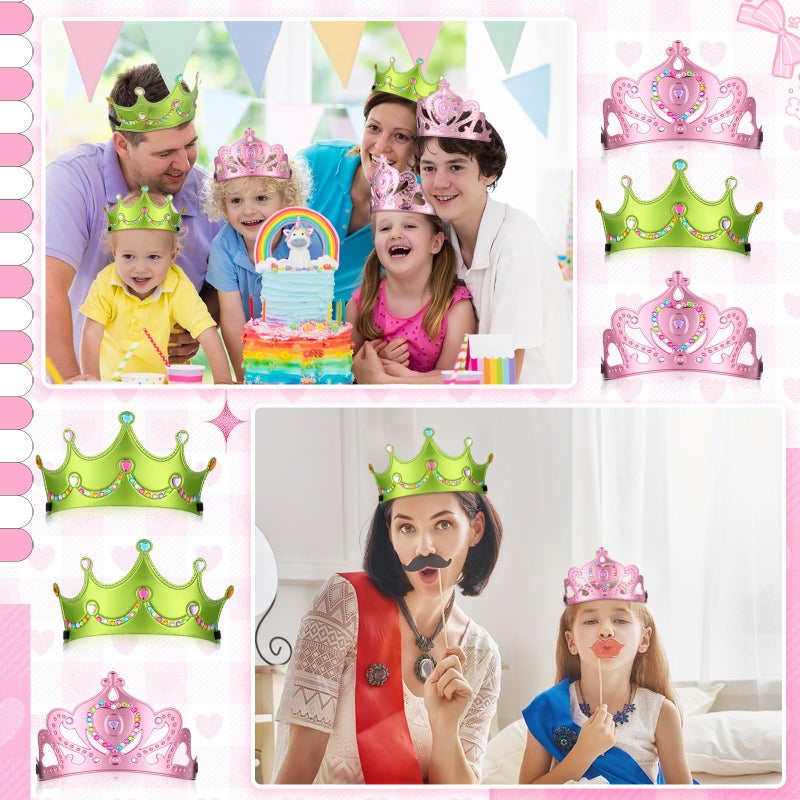 Yaomiao 44 Pcs Birthday Foam Crowns for Kids Princess Tiaras King Hat Bulk Diamond Sticker Kits for Crown Party Supplies(Witch Style) - Image 4