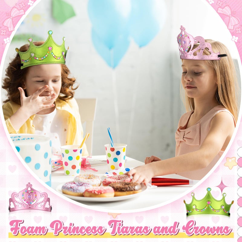 Yaomiao 44 Pcs Birthday Foam Crowns for Kids Princess Tiaras King Hat Bulk Diamond Sticker Kits for Crown Party Supplies(Witch Style) - Image 5