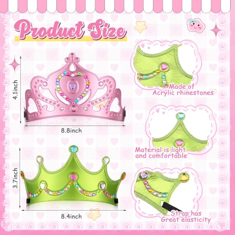 Yaomiao 44 Pcs Birthday Foam Crowns for Kids Princess Tiaras King Hat Bulk Diamond Sticker Kits for Crown Party Supplies(Witch Style) - Image 2