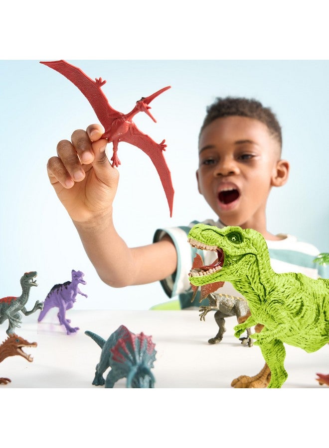 JOYIN ألعاب الديناصورات JOYIN مع سجادة نشاط وقفص تخزين، 19 قطعة من تماثيل الديناصورات الواقعية والأشجار للأطفال من عمر 3-5 سنوات، مثالية كهدية للأولاد والبنات - Image 3