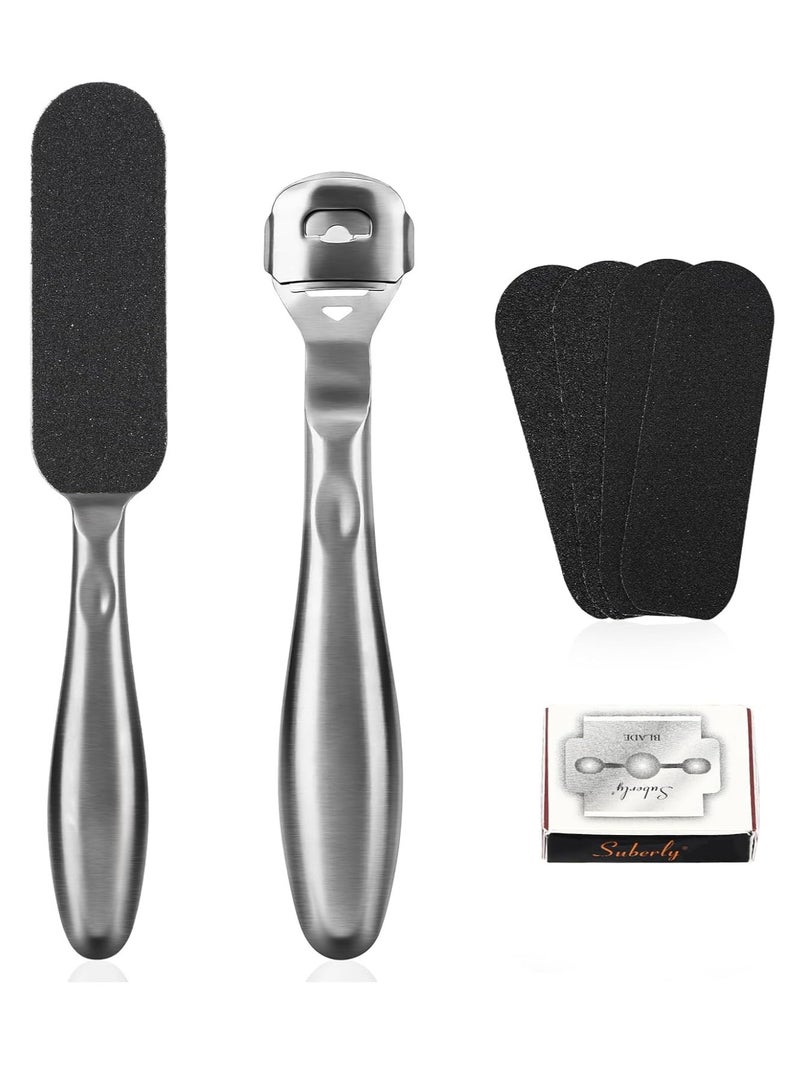 general Foot File Stainless Steel Pedicure File Foot Scraper Pedicure Tools for Feet Callus Shaver Reusable Remove Cracked Skin Chicken Eye Callus Tool - Image 1