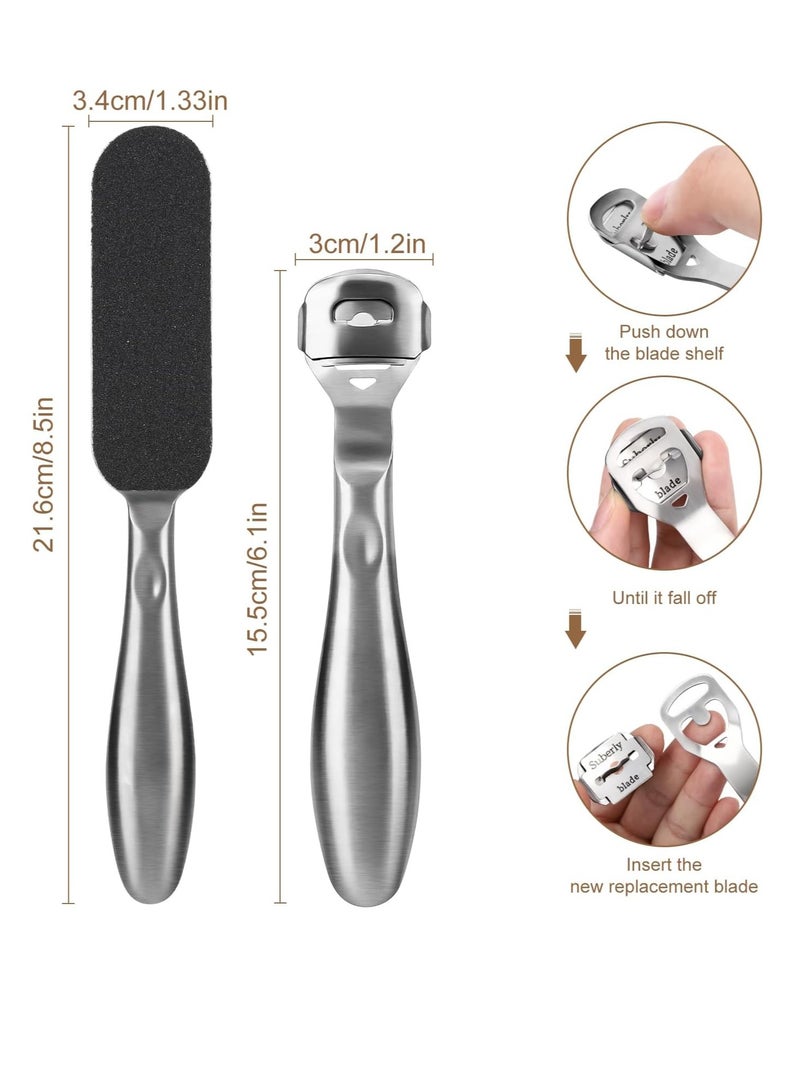 general Foot File Stainless Steel Pedicure File Foot Scraper Pedicure Tools for Feet Callus Shaver Reusable Remove Cracked Skin Chicken Eye Callus Tool - Image 2