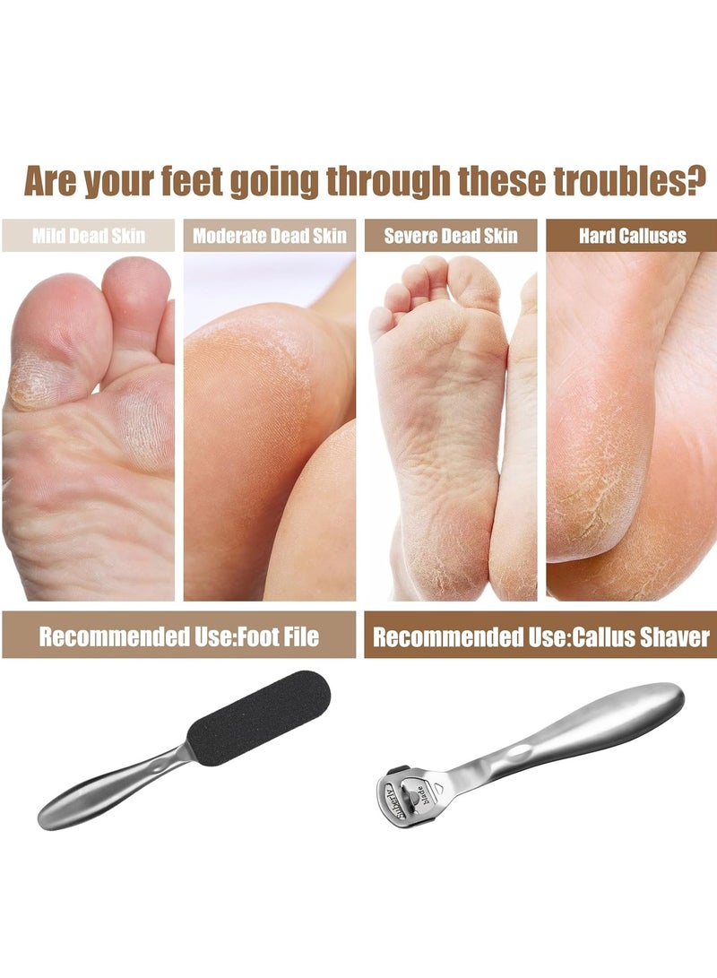 general Foot File Stainless Steel Pedicure File Foot Scraper Pedicure Tools for Feet Callus Shaver Reusable Remove Cracked Skin Chicken Eye Callus Tool - Image 3