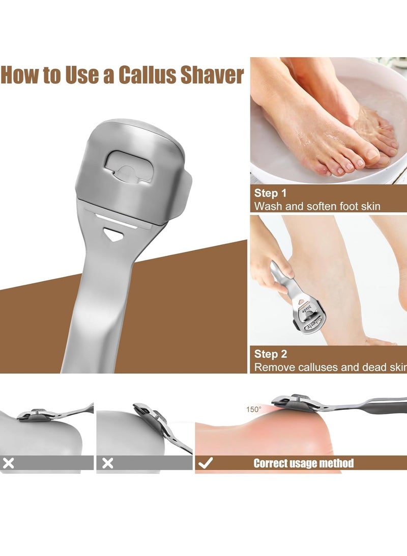 general Foot File Stainless Steel Pedicure File Foot Scraper Pedicure Tools for Feet Callus Shaver Reusable Remove Cracked Skin Chicken Eye Callus Tool - Image 4