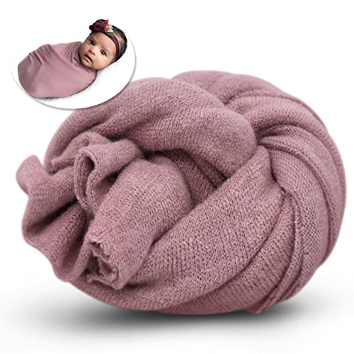ForBaysy Newborn Posing Wrap Newborn Photography Props Soft Stretch Knit Blanket Handmade Wrap for Baby Boys Girls Photoshoot - Image 1