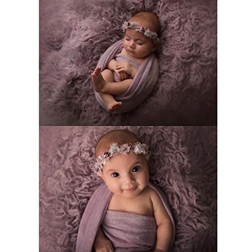 ForBaysy Newborn Posing Wrap Newborn Photography Props Soft Stretch Knit Blanket Handmade Wrap for Baby Boys Girls Photoshoot - Image 4