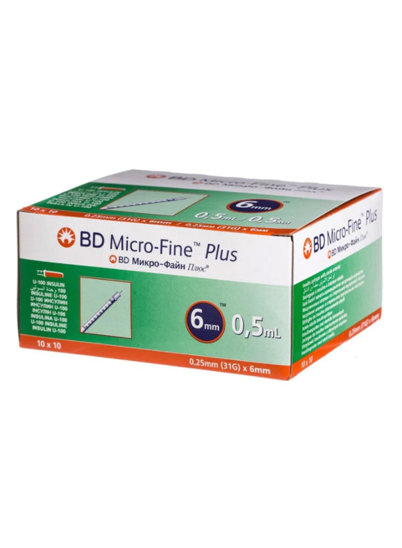 BD Micro-Fine+ Insulin Syringe 31G Ã— 6Mm 0.5Ml 100'S - Image 1