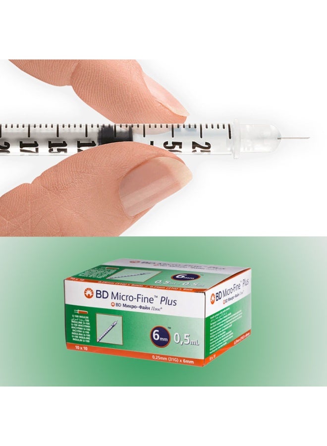BD Micro-Fine+ Insulin Syringe 31G Ã— 6Mm 0.5Ml 100'S - Image 3