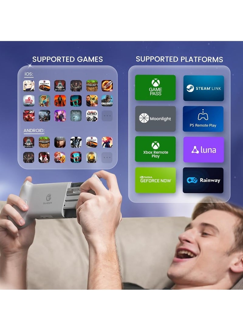 جيم سير وحدة تحكم الألعاب المحمولة G8 Galileo Type-C لسلسلة Android وiPhone 15 (USB-C)، لوحة ألعاب للتوصيل والتشغيل مع عصا التحكم بتأثير Hall/مشغل Hall، ومقبس صوت 3.5 مم - Image 3