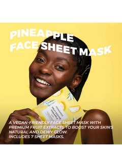 Vitamasques Pineapple Face Sheet Mask Boost Skins Natural & Dewy Glow With Vitamin C Hyaluronic Acid And Pineapple Extracts Natural & Biodegradable Vegan Free From Parabens & Gluten  - Image 3