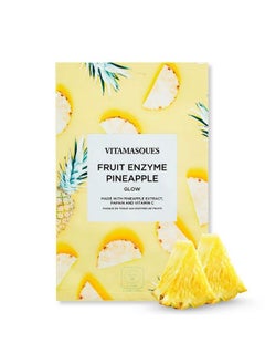 Vitamasques Pineapple Face Sheet Mask Boost Skins Natural & Dewy Glow With Vitamin C Hyaluronic Acid And Pineapple Extracts Natural & Biodegradable Vegan Free From Parabens & Gluten  - Image 1