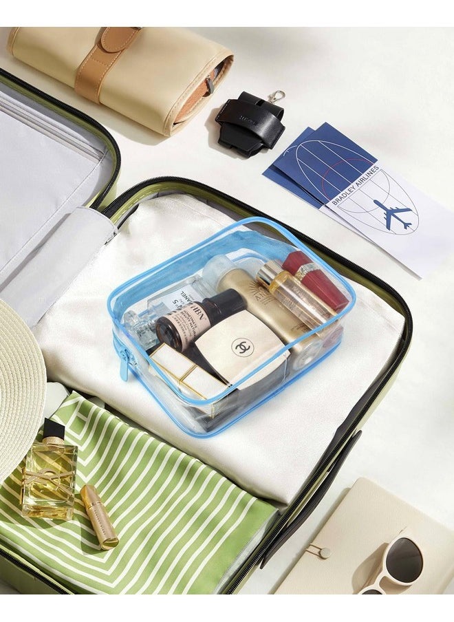 LETGO - Tsa Approved Toiletry Bag - Clear Makeup Bag Waterproof Quart Size Bag, Travel Makeup Cosmetic Bag For Women Travel Car Accessories Essentials For Men And Women (Clear-Blue) - Image 1